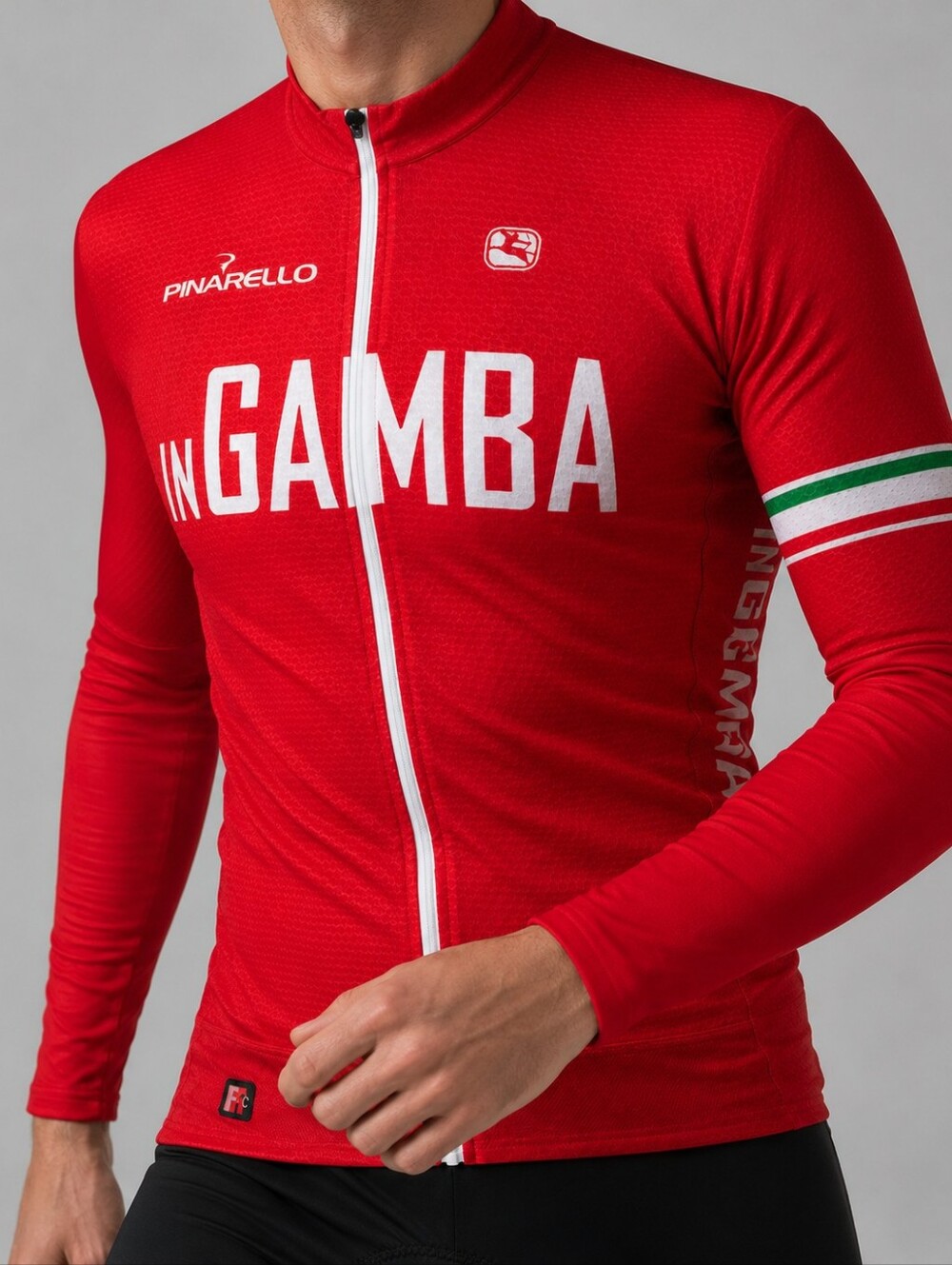 Giordana FR-C inGAMBA Pinarello Red Long Sleeve Cycling Jersey Mens Size XL